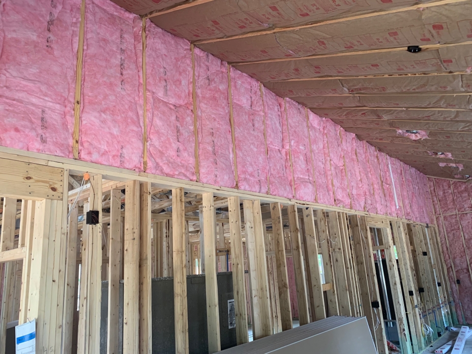 standard insulating batt insulation job
