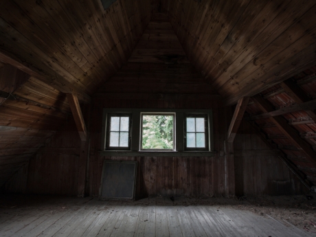 unfinished attic of old house