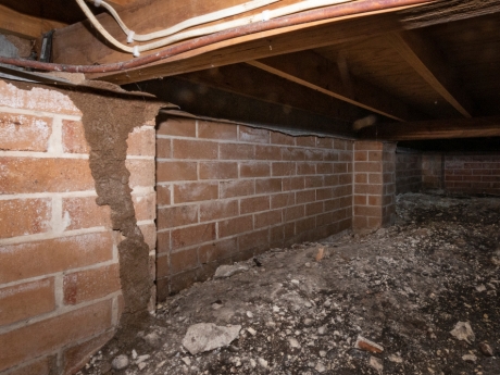 brick crawlspace under a house
