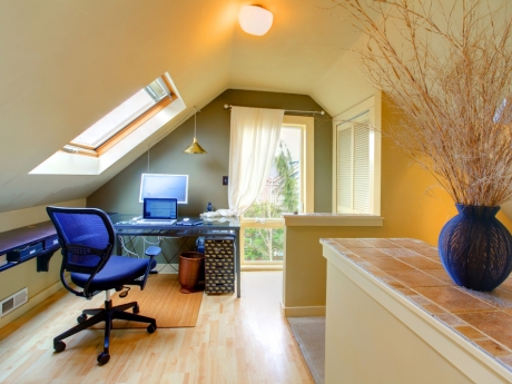 attic bonus room converted to a home office