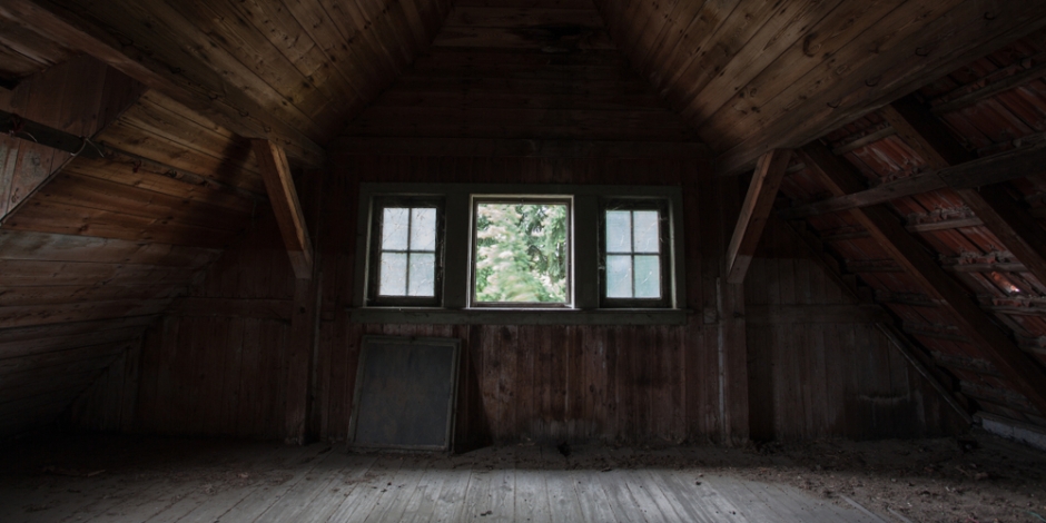 unfinished attic of old house