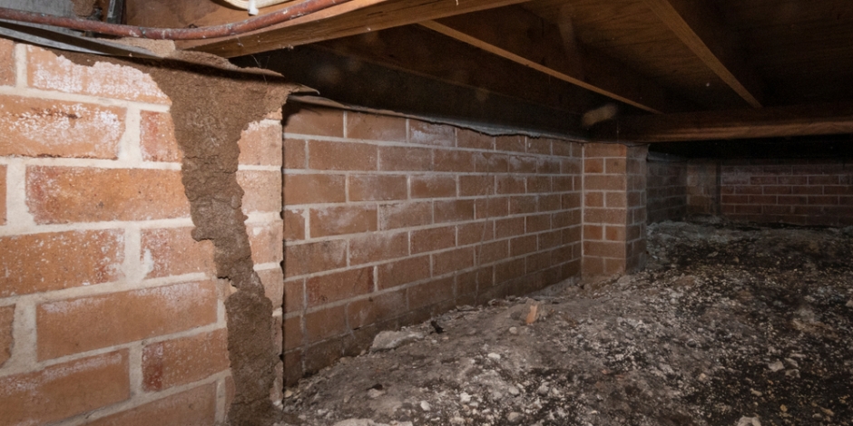 brick crawlspace under a house
