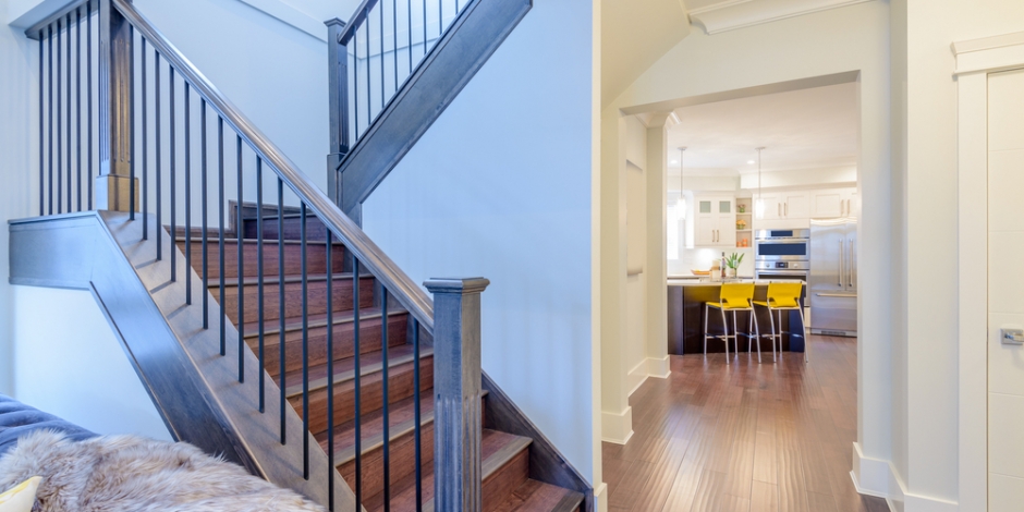 staircase to second floor of home