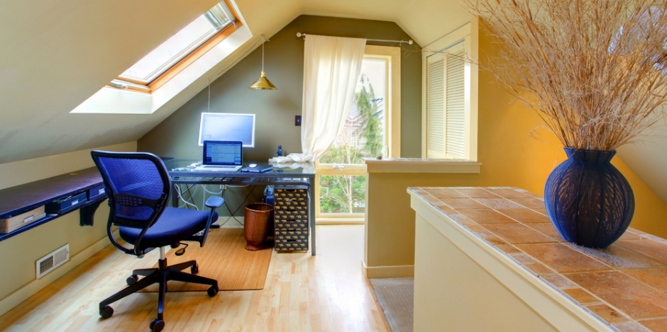 attic bonus room converted to a home office