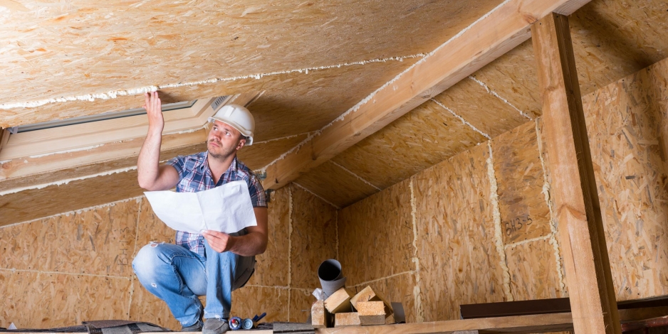 Worker in Crawlspace